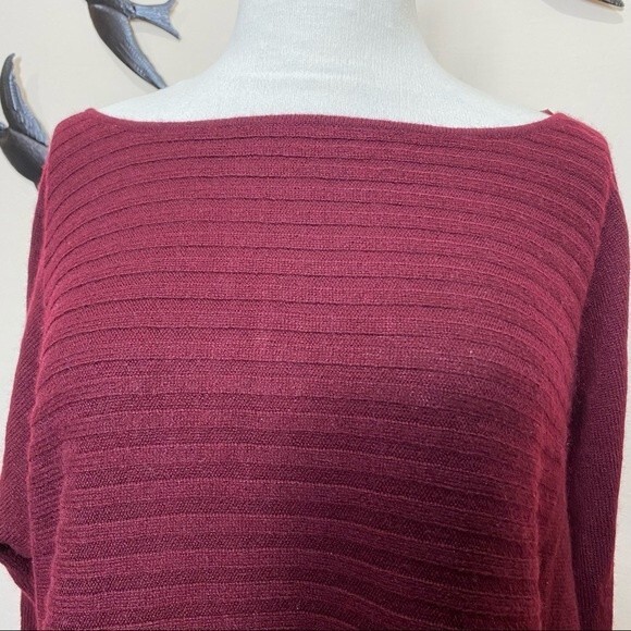 NEW! Charter Club Cashmere Burgundy Ribbed Long Sleeve Lightweight Sweater -  PL - Picture 4 of 6
